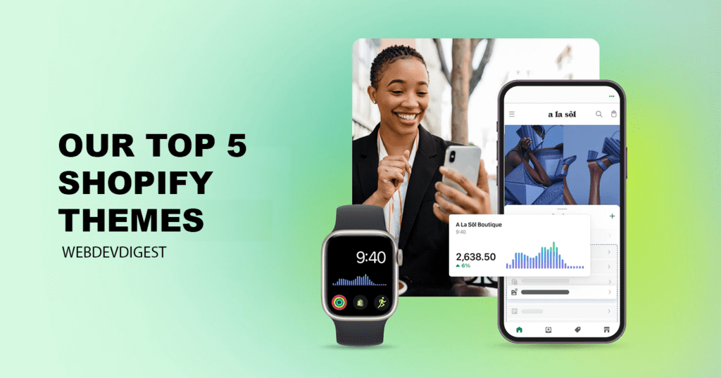 top 5 best shopify themes for ecommerce by Web Dev Digest